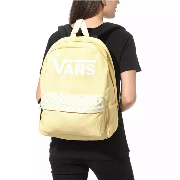 VANS Realm Women’s Backpack Yellow Logo - Picture 2 of 7